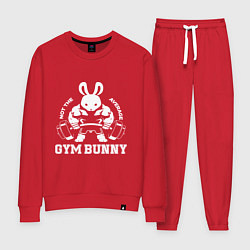 Костюм хлопковый женский Gym bunny powerlifting, цвет: красный