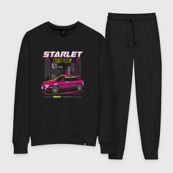 Костюм хлопковый женский Toyota Starlet ep81, цвет: черный