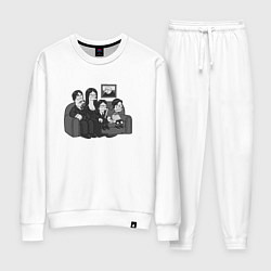 Костюм хлопковый женский Addams x Simpsons, цвет: белый