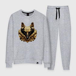 Костюм хлопковый женский Золотой волк, цвет: меланж