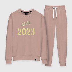 Костюм хлопковый женский Hello 2023, цвет: пыльно-розовый