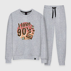 Костюм хлопковый женский I love 90-s, цвет: меланж