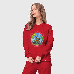Костюм хлопковый женский Санкт-Петербург, Спас на Крови, цвет: красный — фото 2