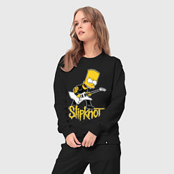 Костюм хлопковый женский Slipknot Барт Симпсон рокер, цвет: черный — фото 2
