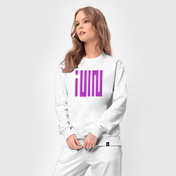 Костюм хлопковый женский Logo I-dle, цвет: белый — фото 2