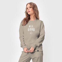 Костюм хлопковый женский All good white, цвет: миндальный — фото 2
