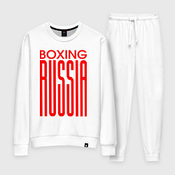 Костюм хлопковый женский Бокс Российская сборная, цвет: белый