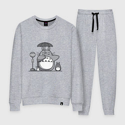 Костюм хлопковый женский Тоторо с зонтиком, цвет: меланж