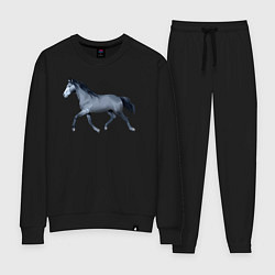 Костюм хлопковый женский Голштинская лошадь, цвет: черный