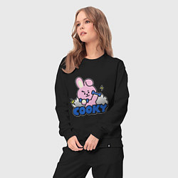 Костюм хлопковый женский Cooky BT21 Jungkook, цвет: черный — фото 2