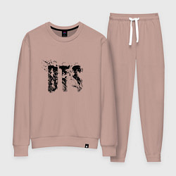 Костюм хлопковый женский BTS logo, цвет: пыльно-розовый