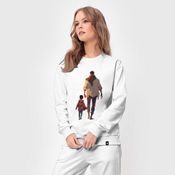 Костюм хлопковый женский Отец вместе с сыном, цвет: белый — фото 2