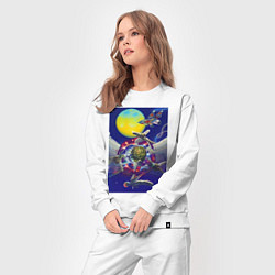 Костюм хлопковый женский Космос - фантастика - нейросеть, цвет: белый — фото 2