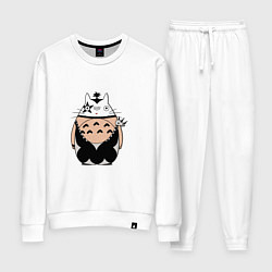 Костюм хлопковый женский Totoro рокер, цвет: белый