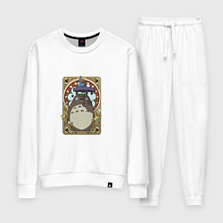 Костюм хлопковый женский Totoro card, цвет: белый