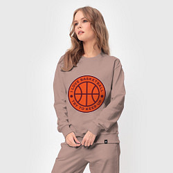 Костюм хлопковый женский Love basketball, цвет: пыльно-розовый — фото 2