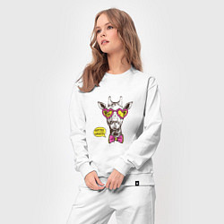 Костюм хлопковый женский Hipster giraffe, цвет: белый — фото 2