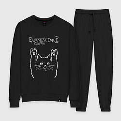 Костюм хлопковый женский Evanescence рок кот, цвет: черный