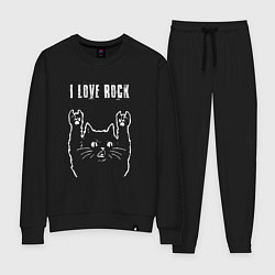 Женский костюм I love rock рок кот