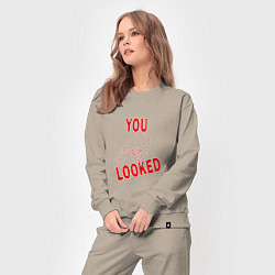 Костюм хлопковый женский You looked, цвет: миндальный — фото 2