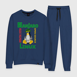 Костюм хлопковый женский Линукс пингвин в шляпе, цвет: тёмно-синий
