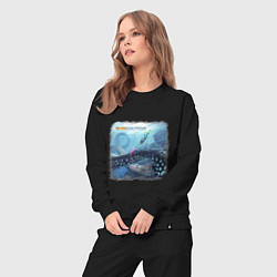 Костюм хлопковый женский Subnautica - подводный мир, цвет: черный — фото 2