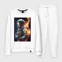 Костюм хлопковый женский Астронавт покоряющий просторы вселенной, цвет: белый