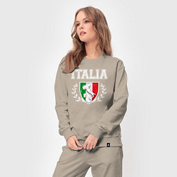 Костюм хлопковый женский Italy map, цвет: миндальный — фото 2