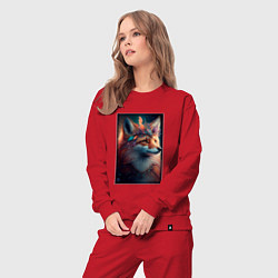 Костюм хлопковый женский Лисичка с украшениями, цвет: красный — фото 2
