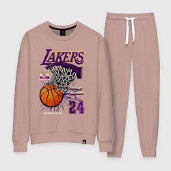 Костюм хлопковый женский LA Lakers Kobe, цвет: пыльно-розовый