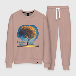 Костюм хлопковый женский Дивный новый мир, цвет: пыльно-розовый