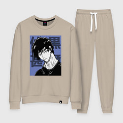 Костюм хлопковый женский Тодзи Фушигуро, цвет: миндальный