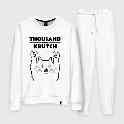 Костюм хлопковый женский Thousand Foot Krutch - rock cat, цвет: белый
