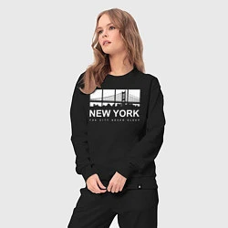 Костюм хлопковый женский Нью-Йорк Сити, цвет: черный — фото 2