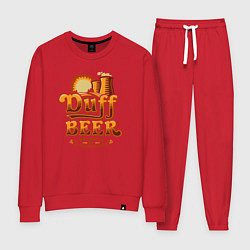 Костюм хлопковый женский Duff beer brewing, цвет: красный
