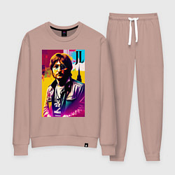 Костюм хлопковый женский John Lennon - world legend, цвет: пыльно-розовый