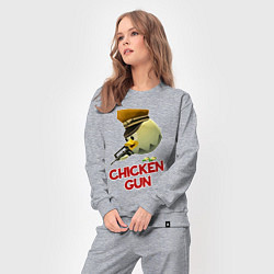 Костюм хлопковый женский Chicken Gun logo, цвет: меланж — фото 2