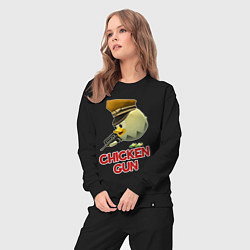 Костюм хлопковый женский Chicken Gun logo, цвет: черный — фото 2
