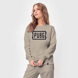 Костюм хлопковый женский Логотип Pubg, цвет: миндальный — фото 2