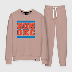 Костюм хлопковый женский Run Oklahoma City Thunder, цвет: пыльно-розовый