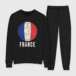 Костюм хлопковый женский Футбол Франции, цвет: черный