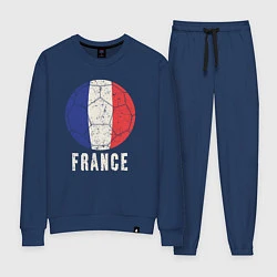 Костюм хлопковый женский Футбол Франции, цвет: тёмно-синий