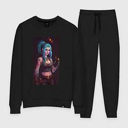 Костюм хлопковый женский Arcane league of legends Jinx, цвет: черный