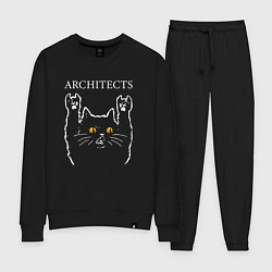 Костюм хлопковый женский Architects rock cat, цвет: черный