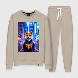 Костюм хлопковый женский Fox in New York - urban style, цвет: миндальный
