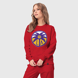 Костюм хлопковый женский Lakers California, цвет: красный — фото 2