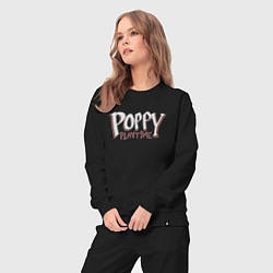 Костюм хлопковый женский Poppy Playtime лого, цвет: черный — фото 2