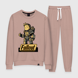 Костюм хлопковый женский Vault boy in armor, цвет: пыльно-розовый