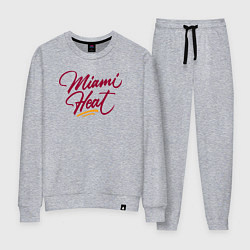 Костюм хлопковый женский Miami Heat fan, цвет: меланж