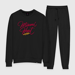 Костюм хлопковый женский Miami Heat fan, цвет: черный